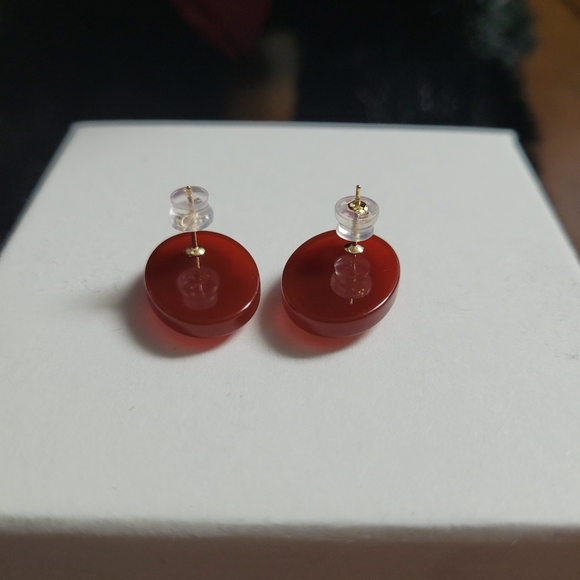 AuthenticRedAgateCameoEarrings - Picture 9 of 14